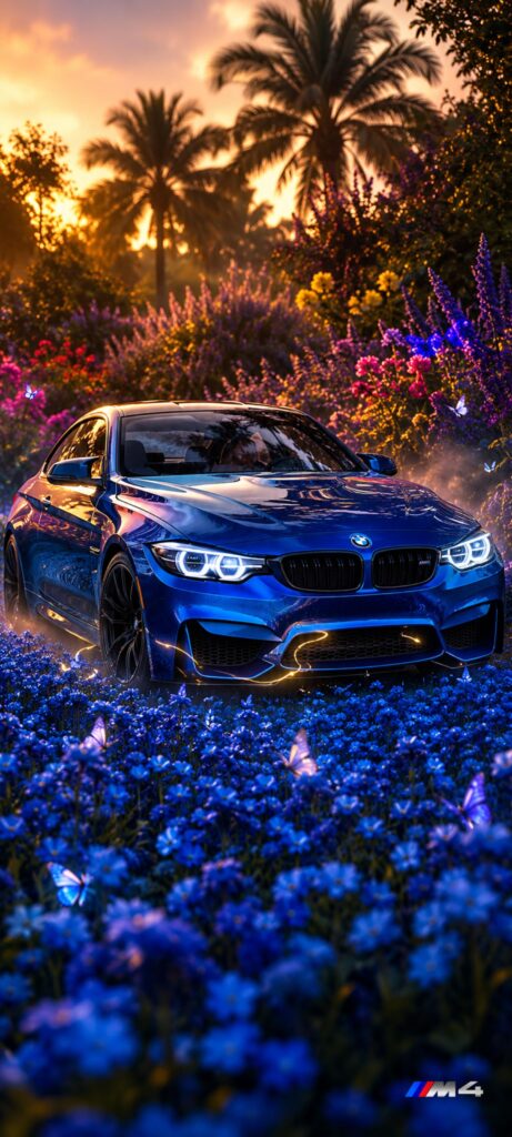 BMW M4 Wallpaper in Yas Marina Blau