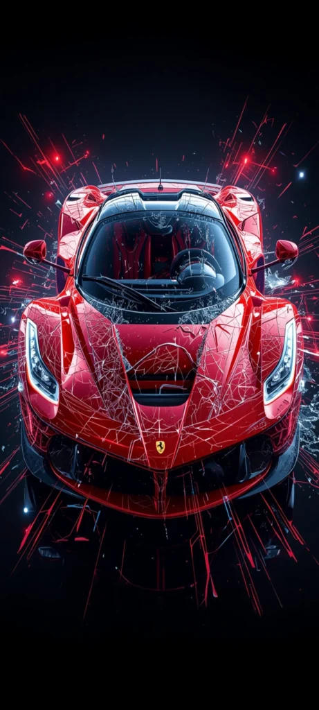 Entdecke ein beeindruckendes Ferrari LaFerrari Handy Wallpaper mit futuristischem Glas-Effekt. Jetzt kostenlos in hoher Qualität für Android und iPhone herunterladen.