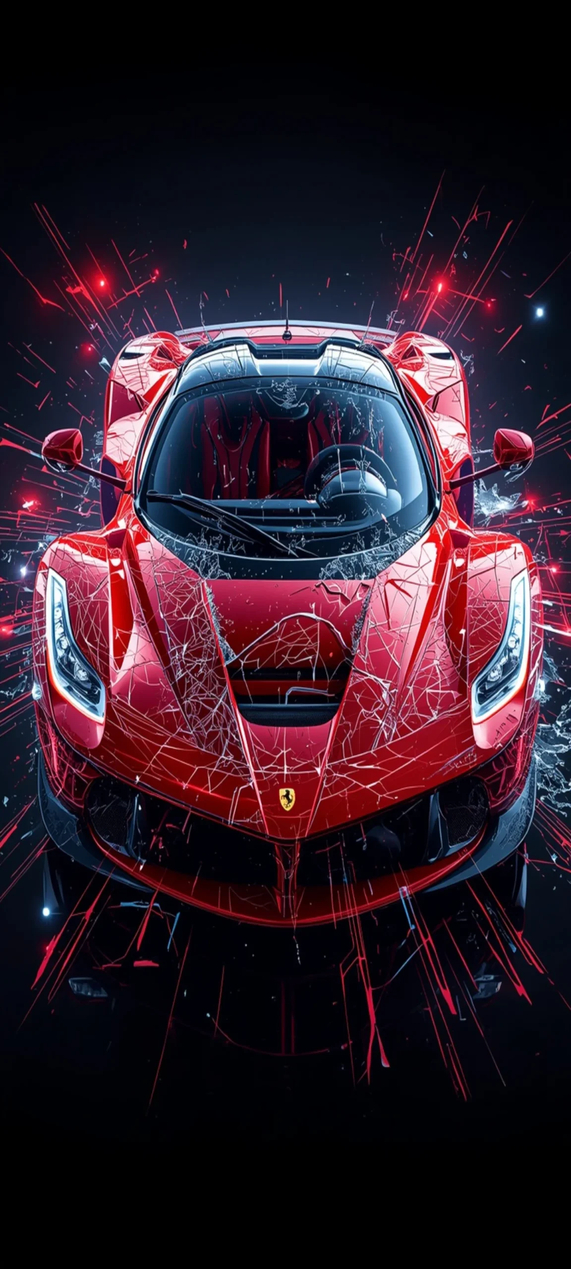 Entdecke ein beeindruckendes Ferrari LaFerrari Handy Wallpaper mit futuristischem Glas-Effekt. Jetzt kostenlos in hoher Qualität für Android und iPhone herunterladen.