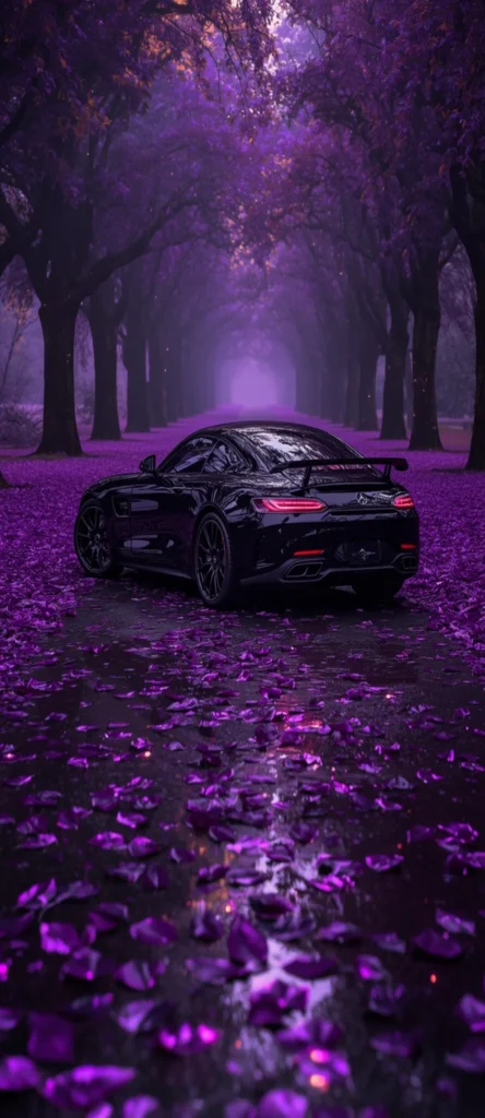 Lade dieses Mercedes-AMG GT Wallpaper in 4K für dein Smartphone herunter. Eleganter Handy Hintergrund mit faszinierender Waldkulisse und stimmungsvoller Atmosphäre.